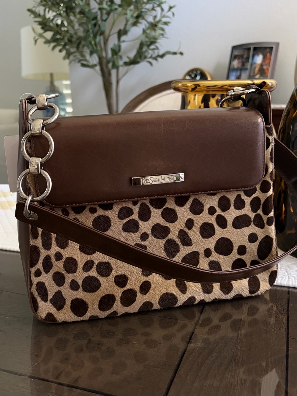 Yves Saint Laurent Vintage Leopard-Print Shoulder Bag